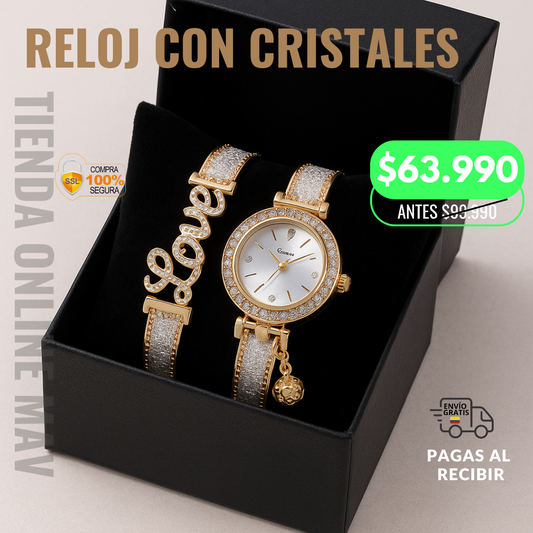 RELOJ CON CRISTALES